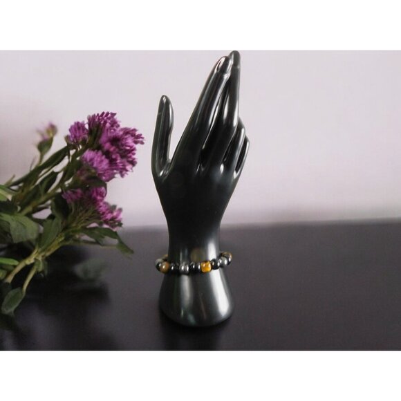 Triple Protection Bracelet 8mm Hematite Obsidian Tiger - New - Witchcore Earth - Picture 2 of 11